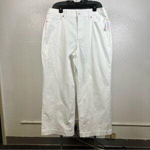 Lands’ End Women’s White Straight-Leg Wide-Leg Jeans Size 18W